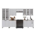 Ver imagem 2 de Armário de Cozinha Modulada Completa Fidelitá Nara 100% MDF 6 Peças 360cm 16 Portas 2 Gavetas sem