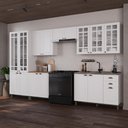 Ver imagem 1 de Armário de Cozinha Modulada Completa Fidelitá Nara 100% MDF 6 Peças 360cm 16 Portas 2 Gavetas sem