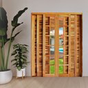 Ver imagem 2 de Portal Correr Veneziana 6 Folhas Itauba Reto com Fechadura 1,60 X 2,10 Rodam