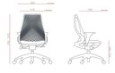 Ver imagem 6 de Cadeira Office Bix Tela Branca Assento Aero Branco Autocompensador Base Piramidal 95cm - 64054