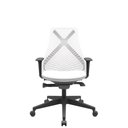 Ver imagem 1 de Cadeira Office Bix Tela Branca Assento Aero Branco Autocompensador Base Piramidal 95cm - 64054