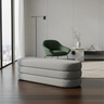 Banco Recamier Baú Organico Cookie 193 Cm Boucle - Zahav':cinza/estofado em Tecido Boucle - 2