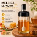 Ver imagem 6 de Meleira de Vidro Dispenser Mel Porta Xarope Calda Tampa Vedacao Pegador Dosador Pote Colmeia em Vidr