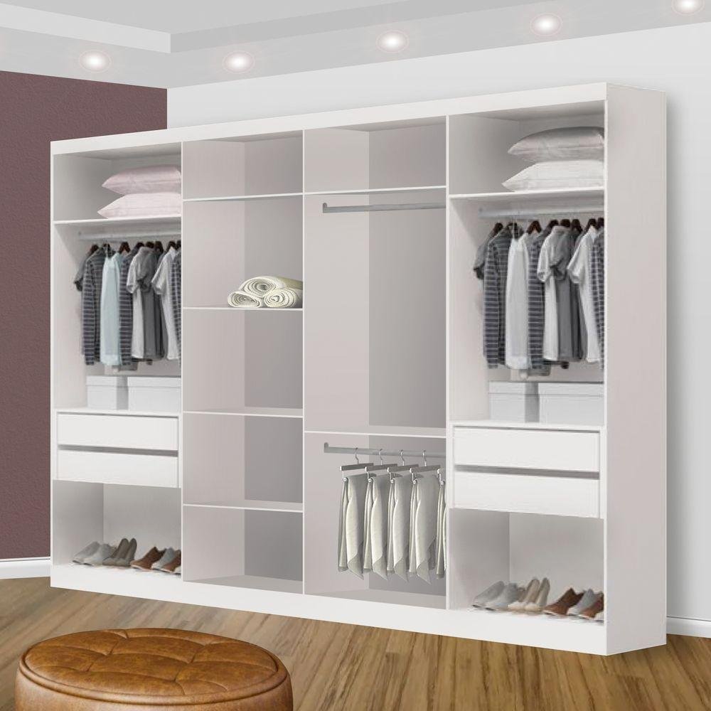 Closet Casal sem Portas 4 Gavetas Florença Minastex Branco