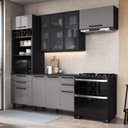 Ver imagem 1 de Cozinha Completa Diamante 7 Portas 6 Gavetas com Vidro Chumbo/titânio - Indékes