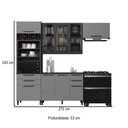 Ver imagem 4 de Cozinha Completa Diamante 7 Portas 6 Gavetas com Vidro Chumbo/titânio - Indékes