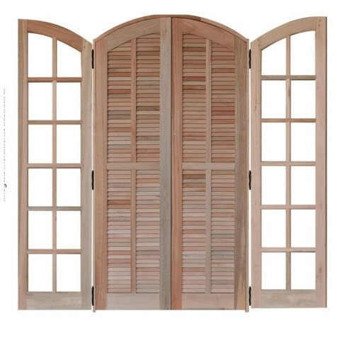 Porta Balcão Mista Abrir em Arco 1,20 x 2,10 Rodam Marrom