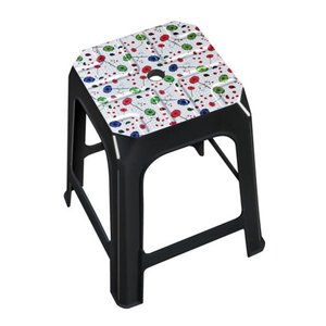 Banqueta Plástica com Label para Área Preta Floral Aqplast