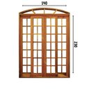 Ver imagem 3 de Portal Correr Quadriculado 4 Folhas Itauba em Arco com Fechadura 1,40 x 2,30 Rodam Marrom