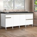 Ver imagem 2 de Gabinete Cozinha 194cm Portas e Gavetas 100% MDF Balcão Pia: Branco