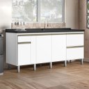 Ver imagem 1 de Gabinete Cozinha 194cm Portas e Gavetas 100% MDF Balcão Pia: Branco