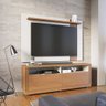 Conjunto Bancada Mariah + Painel Brusque para TVs até 70 Polegadas Off White Matte/ Freijó Mix - Bel - 2