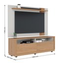 Ver imagem 3 de Conjunto Bancada Mariah + Painel Brusque para TVs até 70 Polegadas Off White Matte/ Freijó Mix - Bel