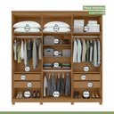 Ver mais imagens de Kit 2 Peças com Guarda Roupa 2 Portas Pés e Cômoda Alonzo e Toronto Marrom Amêndoa Clean/Off White