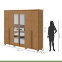 Ver imagem 5 de Conjunto de Guarda-Roupa Casal com Espelho e Pés e Cômoda Alonzo e Toronto Marrom Amêndoa Clean