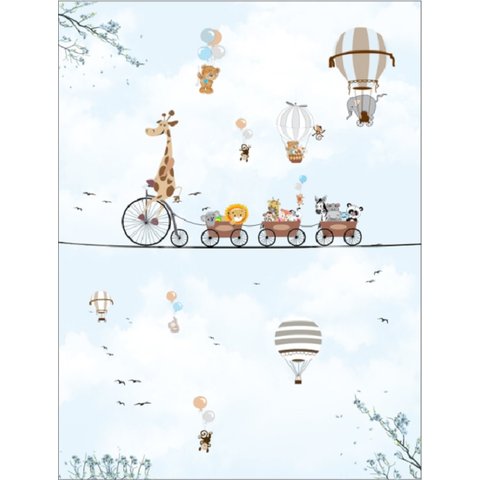 Adesivo de Parede Infantil Safari Trenzinho 270cmx 205cm Casa Harmonia