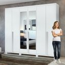 Ver imagem 6 de Conjunto Quarto Guarda-Roupa Espelho e Cômoda MDF Alonzo Toronto Branco