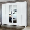 Ver imagem 2 de Conjunto Quarto Guarda-Roupa Espelho e Cômoda MDF Alonzo Toronto Branco