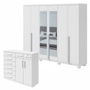 Ver imagem 1 de Conjunto Quarto Guarda-Roupa Espelho e Cômoda MDF Alonzo Toronto Branco