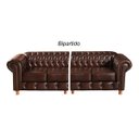 Ver imagem 2 de Sofá Chesterfield Luís Xv 4 Lugares Bipartido - Couríssimo Marrom Café
