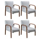 Ver imagem 1 de Kit 4 Poltronas Anita Conjunto Cadeiras Moderna Braço Madeira