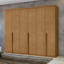 Ver imagem 2 de Conjunto de Guarda-Roupa Casal e Cômoda 2 Portas 8 Gavetas Toronto Marrom Amêndoa Clean
