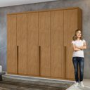 Ver imagem 6 de Conjunto de Guarda-Roupa Casal e Cômoda 2 Portas 8 Gavetas Toronto Marrom Amêndoa Clean