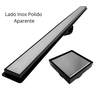 Kit Seca Box Linear 5x60 + Ralo 15x15 Inox 2 em 1 Invisível Oculto Base Preto Banheiro - 3