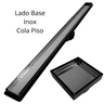 Kit Seca Box Linear 5x60 + Ralo 15x15 Inox 2 em 1 Invisível Oculto Base Preto Banheiro - 4