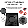 Kit Seca Box Linear 5x60 + Ralo 15x15 Inox 2 em 1 Invisível Oculto Base Preto Banheiro - 8