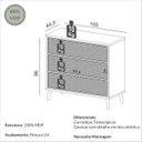 Ver imagem 4 de Comoda 105cm c/ 3 Gavetas e Tela Sintetica - Carvalho Rose