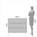 Ver imagem 3 de Comoda 105cm c/ 3 Gavetas e Tela Sintetica - Carvalho Rose