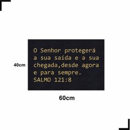 Tapete Capacho Salmo 60x40 Senhor Protegerá Biblia Religioso - 2