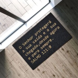 Tapete Capacho Salmo 60x40 Senhor Protegerá Biblia Religioso