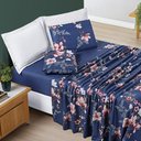 Ver imagem 1 de Jogo De Cama Casal King Size Nyla 04 Peças 200 Fios Estampado Super Elegante:AZUL