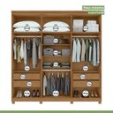 Ver imagem 7 de Conjunto Quarto Guarda-Roupa 2 Portas e Cômoda 8 Gavetas MDF Alonzo Toronto Amêndoa Clean/Off White
