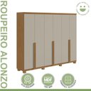Ver mais imagens de Conjunto Quarto Guarda-Roupa 2 Portas e Cômoda 8 Gavetas MDF Alonzo Toronto Amêndoa Clean/Off White