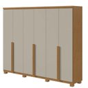 Ver imagem 2 de Conjunto Quarto Guarda-Roupa 2 Portas e Cômoda 8 Gavetas MDF Alonzo Toronto Amêndoa Clean/Off White