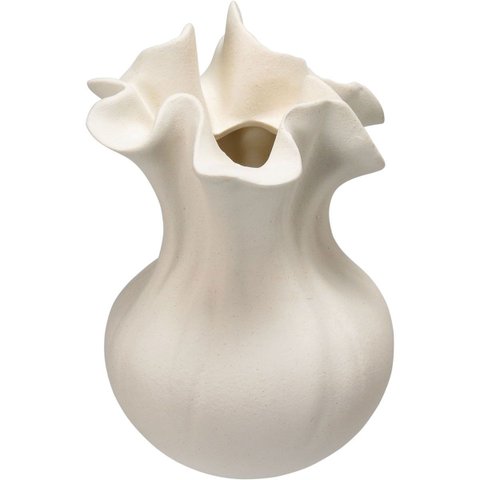 Vaso Decorativo Enfeite Home&Co Cerâmica 22x17x17cm Bege