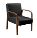 Ver imagem 2 de Kit 4 Poltronas Anita Conjunto Cadeiras Moderna Braço Madeira Preto 200