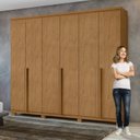 Ver imagem 6 de Conjunto Quarto Guarda-Roupa 2 Portas e Cômoda 8 Gavetas MDF Alonzo Toronto Marrom Amêndoa Clean