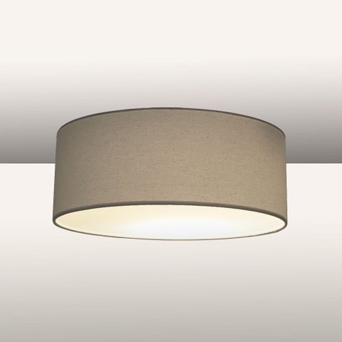 Luminária Plafon Redondo Cúpula em Tecido 40x15:cinza5945