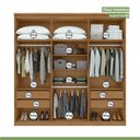 Ver imagem 4 de Kit 2 Peças com Guarda Roupa 2 Portas e Cômoda Alonzo e Toronto Marrom Amêndoa Clean/Off White