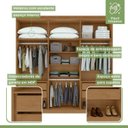 Ver imagem 7 de Kit 2 Peças com Guarda Roupa 2 Portas e Cômoda Alonzo e Toronto Marrom Amêndoa Clean/Off White