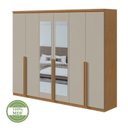 Ver mais imagens de Kit 2 Peças com Guarda Roupa 2 Portas e Cômoda Alonzo e Toronto Marrom Amêndoa Clean/Off White