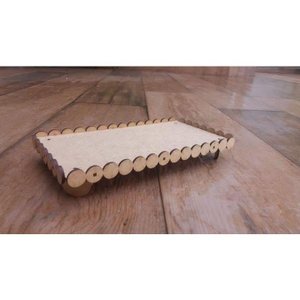 Bandeja Meia Perola Retangular De MDF Para uso Lavabo / Festas / Decorações / Petiscos - Kit com 10 