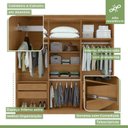 Ver imagem 7 de Kit 2 Peças com Guarda Roupa 6 Portas com Espelho e Cômoda Alonzo e Toronto Marrom Amêndoa Clean