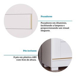 Guarda-Roupa Casal 235cm 3 Portas de Correr com Espelho e Pés 100% MDF Boston Espresso Móveis - 9