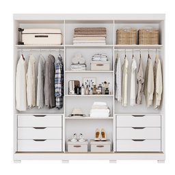 Guarda-Roupa Casal 235cm 3 Portas de Correr com Espelho e Pés 100% MDF Boston Espresso Móveis - 4
