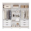 Ver imagem 4 de Guarda-Roupa Casal 235cm 3 Portas de Correr com Espelho e Pés 100% MDF Boston Espresso Móveis Branco